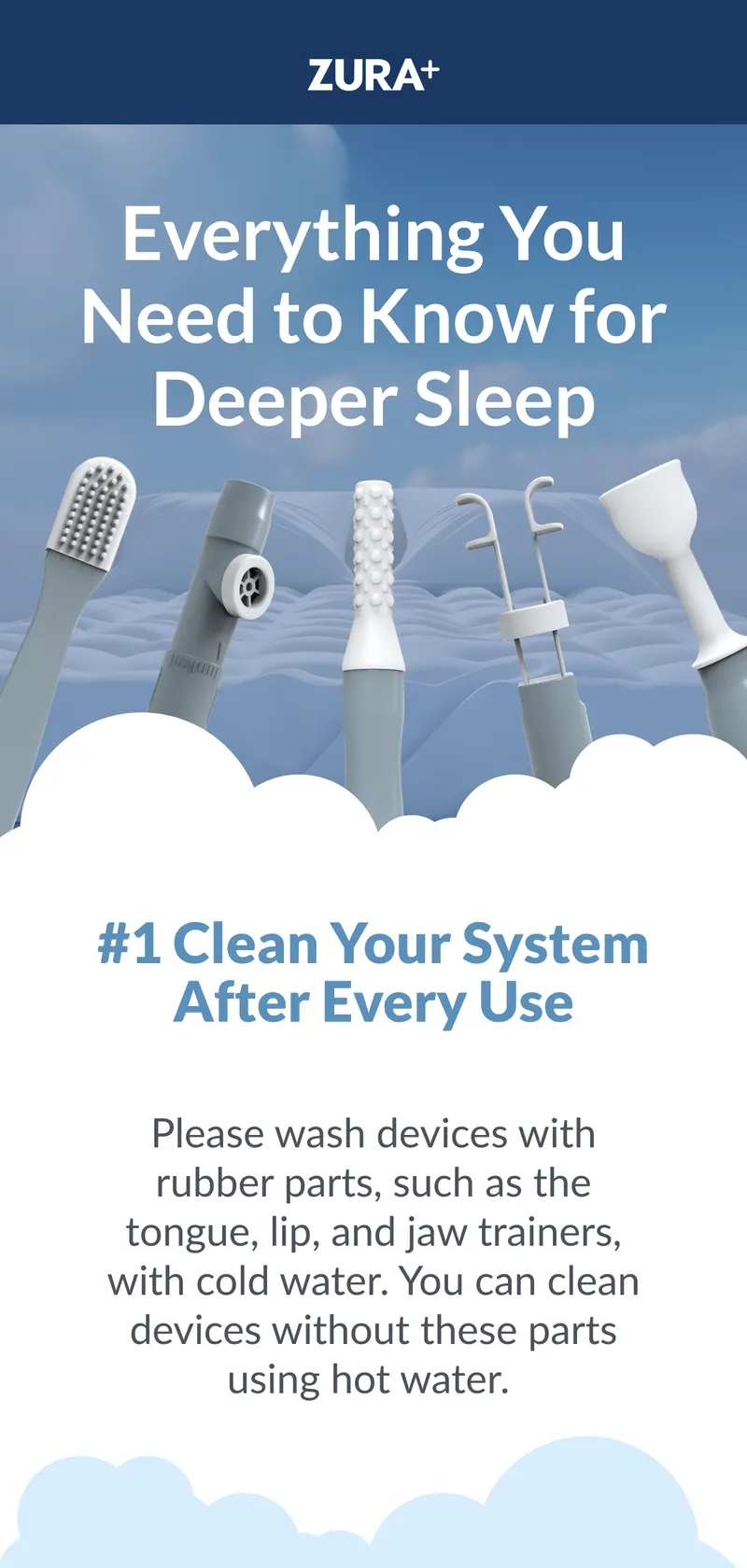 Care guide email on cleaning and maintaining a sleep device